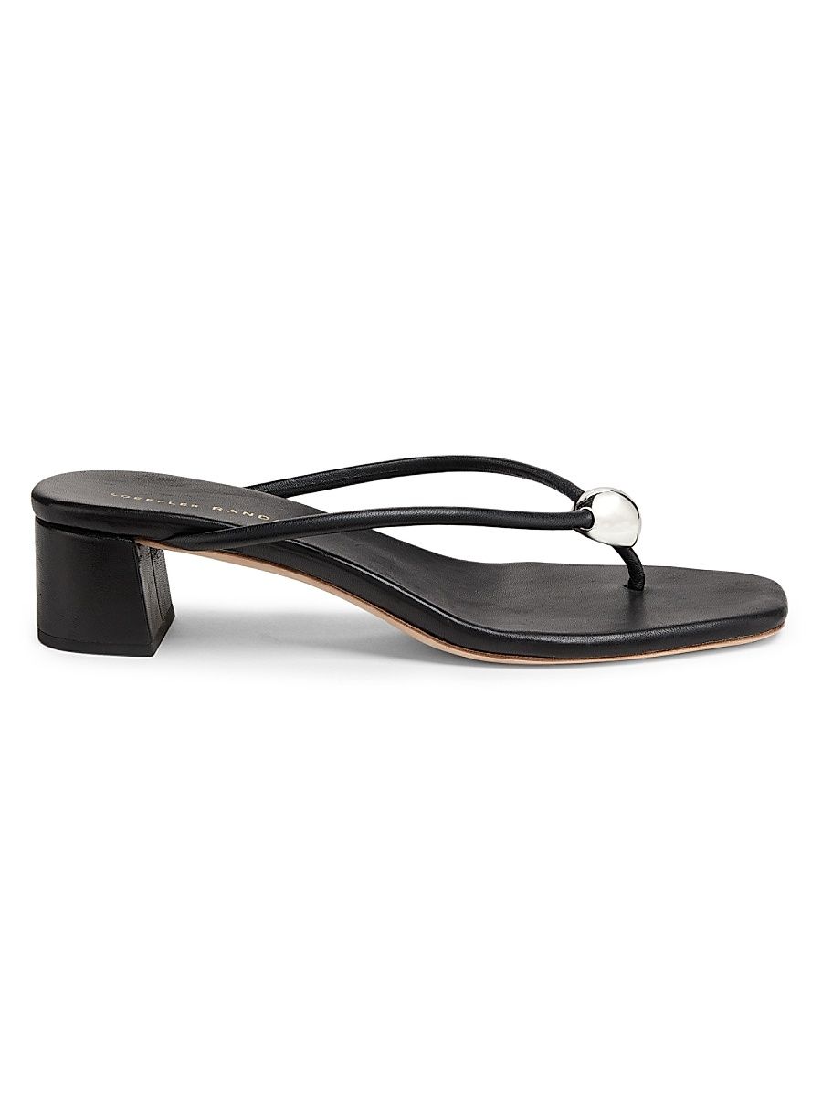 Women's Odessa 50MM Leather Sandals - Black - Size 5.5