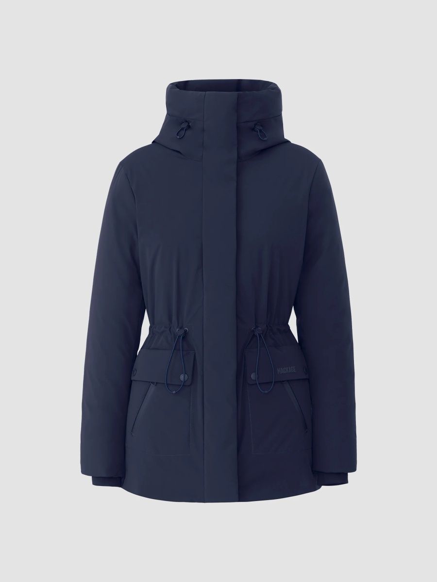 Mackage Women's Delta Lightweight Down Parka - Marine Blue - Size XL
