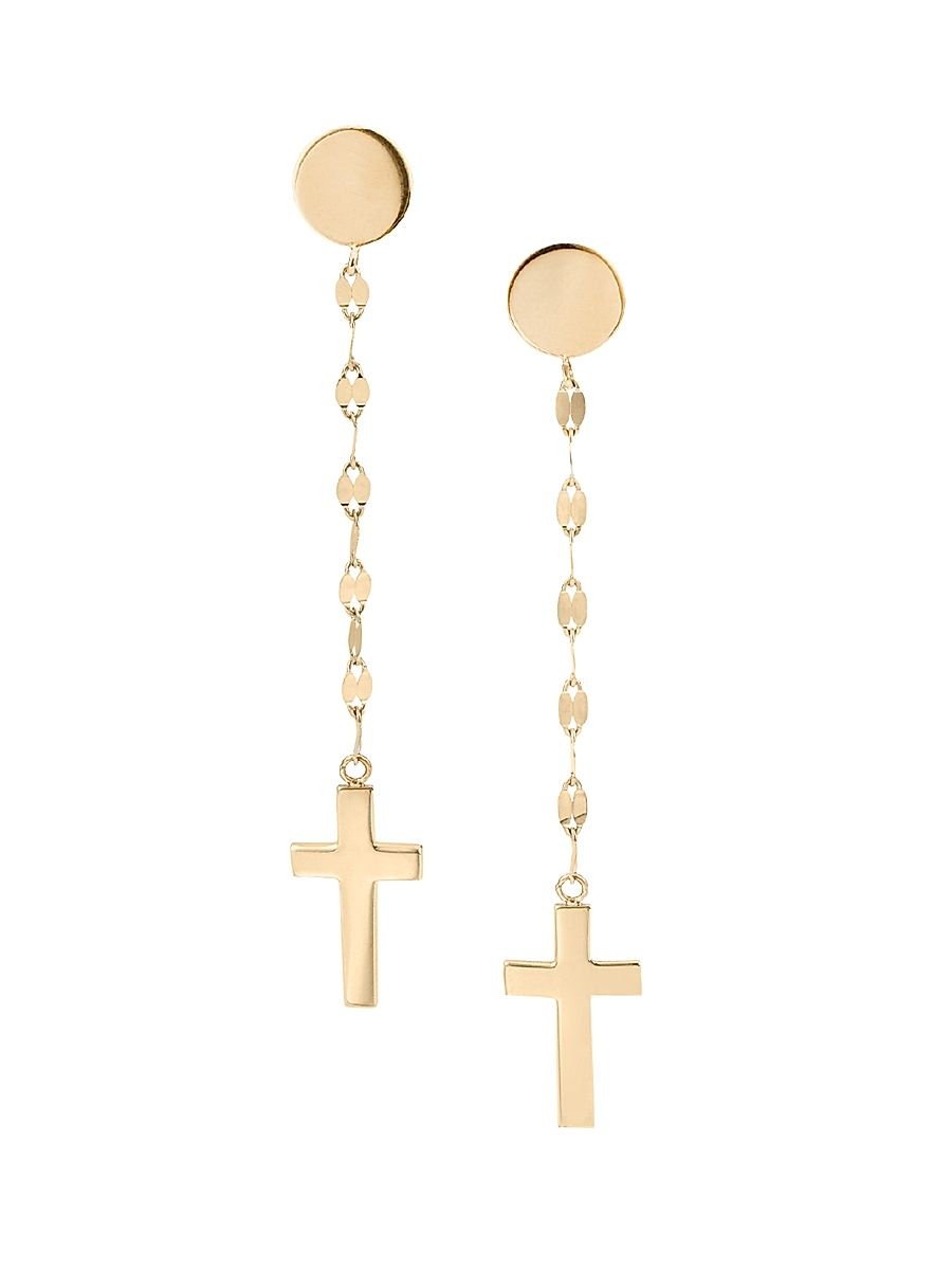 Women's Blake 14K Yellow Gold Cross Earrings - Yellow Gold