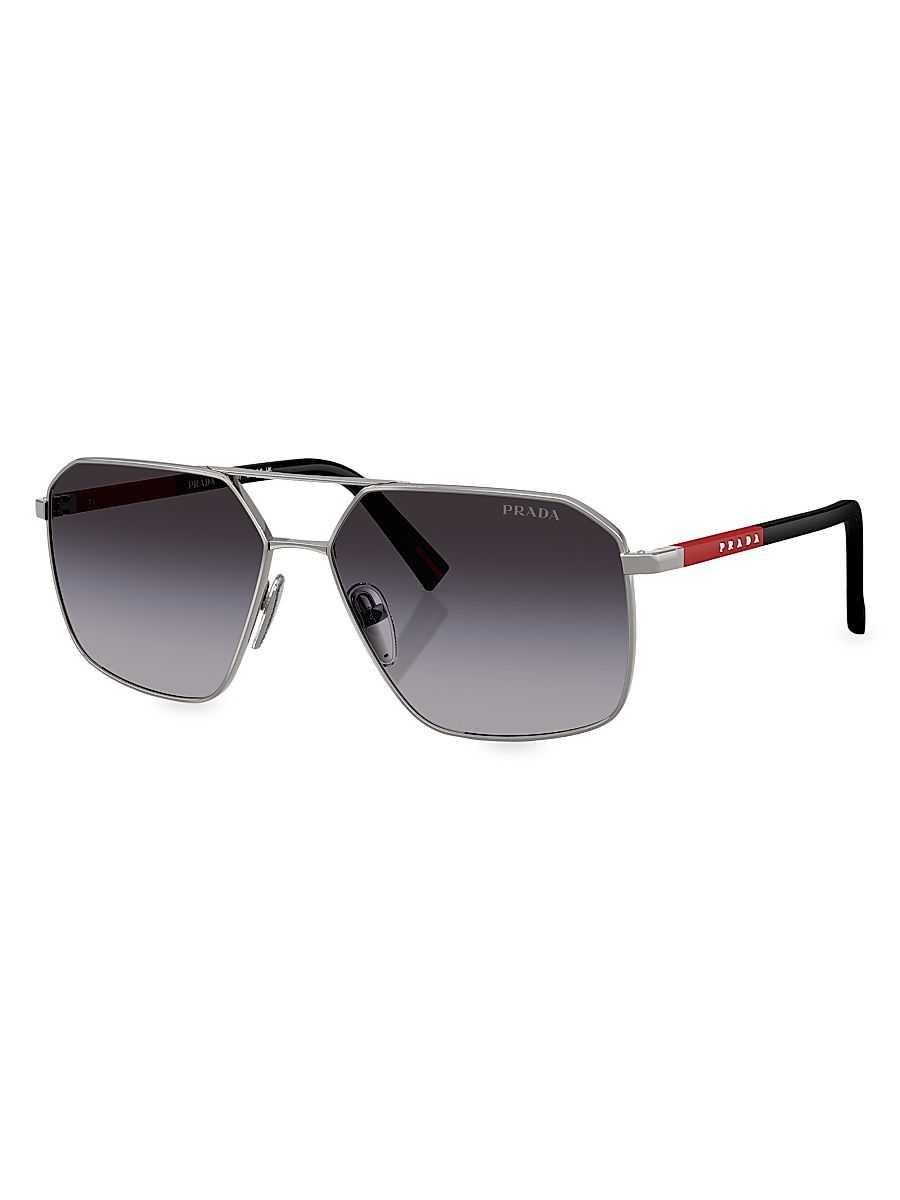 Men's 60MM Aviator Sunglasses - Gunmetal