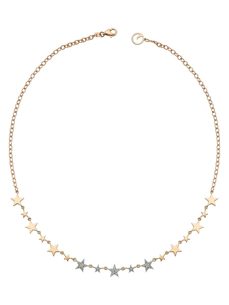 Women's Star Light Sirius 14K Rose Gold & Diamond Star Necklace - Rose Gold