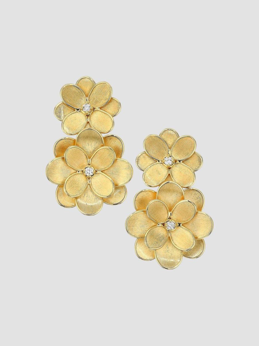 Marco Bicego Women's Petali 18K Yellow Gold & Diamond Flower Earrings