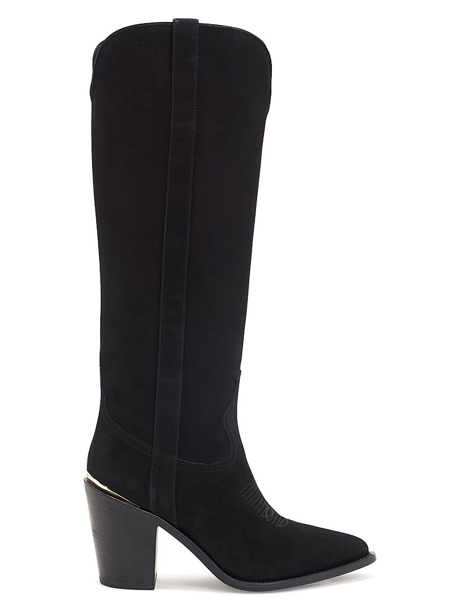 Women's Leigh Anne 90MM Suede Knee-High Boots - Nero - Size 11