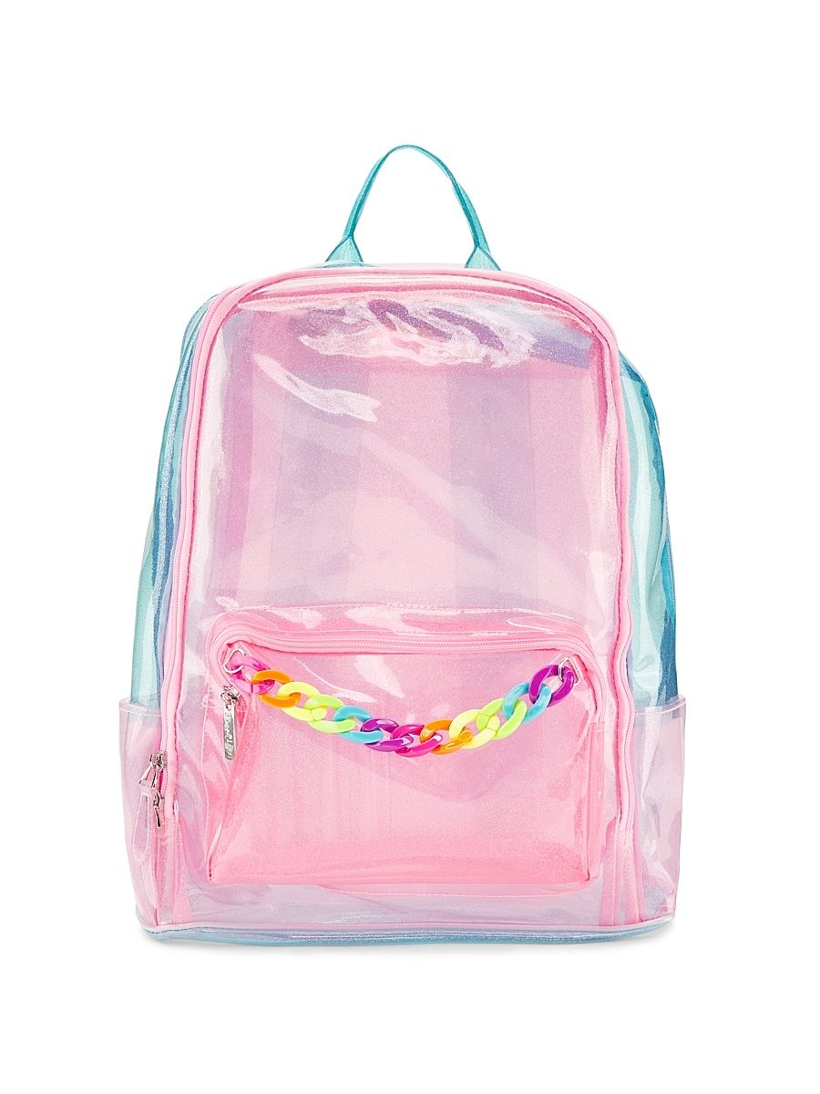 Girl's Translucent Light Backpack - Clear Neon
