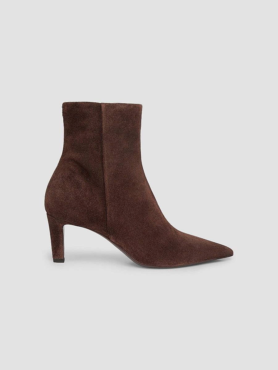Women's Frankie 65MM Velvet Suede Ankle Boots - Chocolate - Size 12