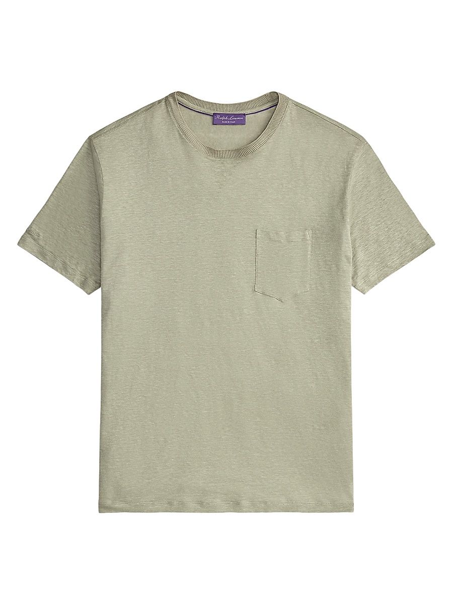Men's Crewneck Linen Jersey T-Shirt - Cactus Green - Size XXL