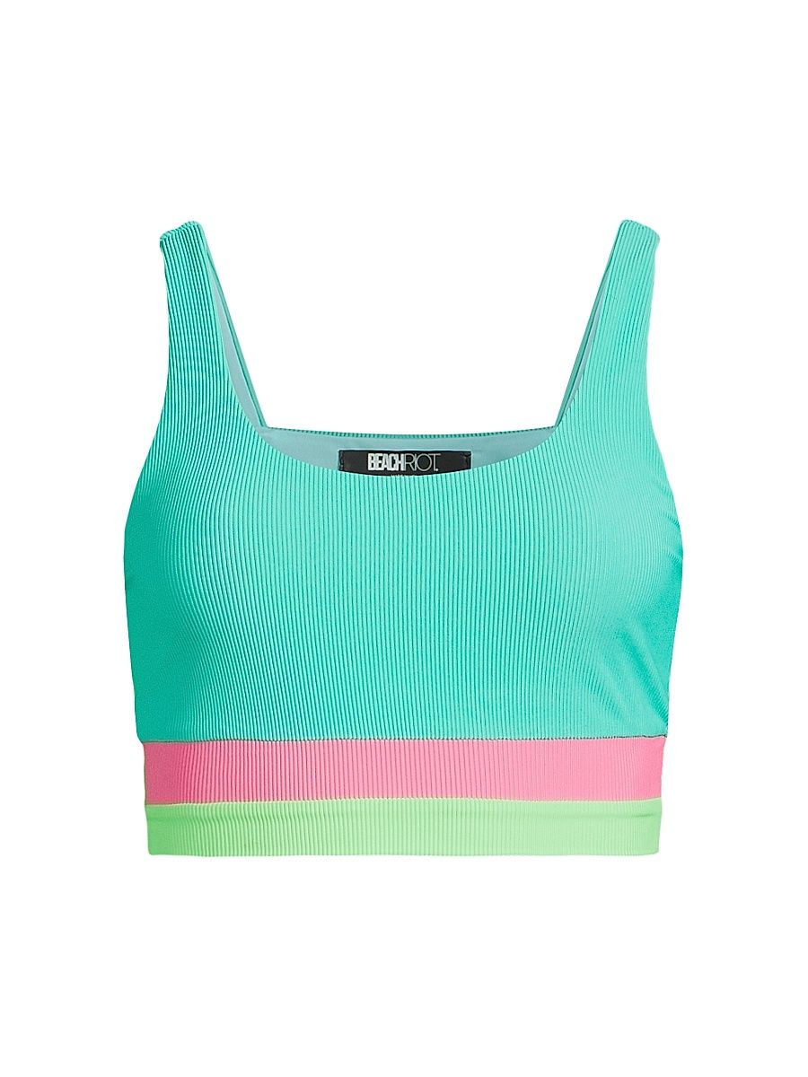 Women's Mackenzie Colorblocked Bikini Top - Strawberry Ice Colorblock - Size Medium