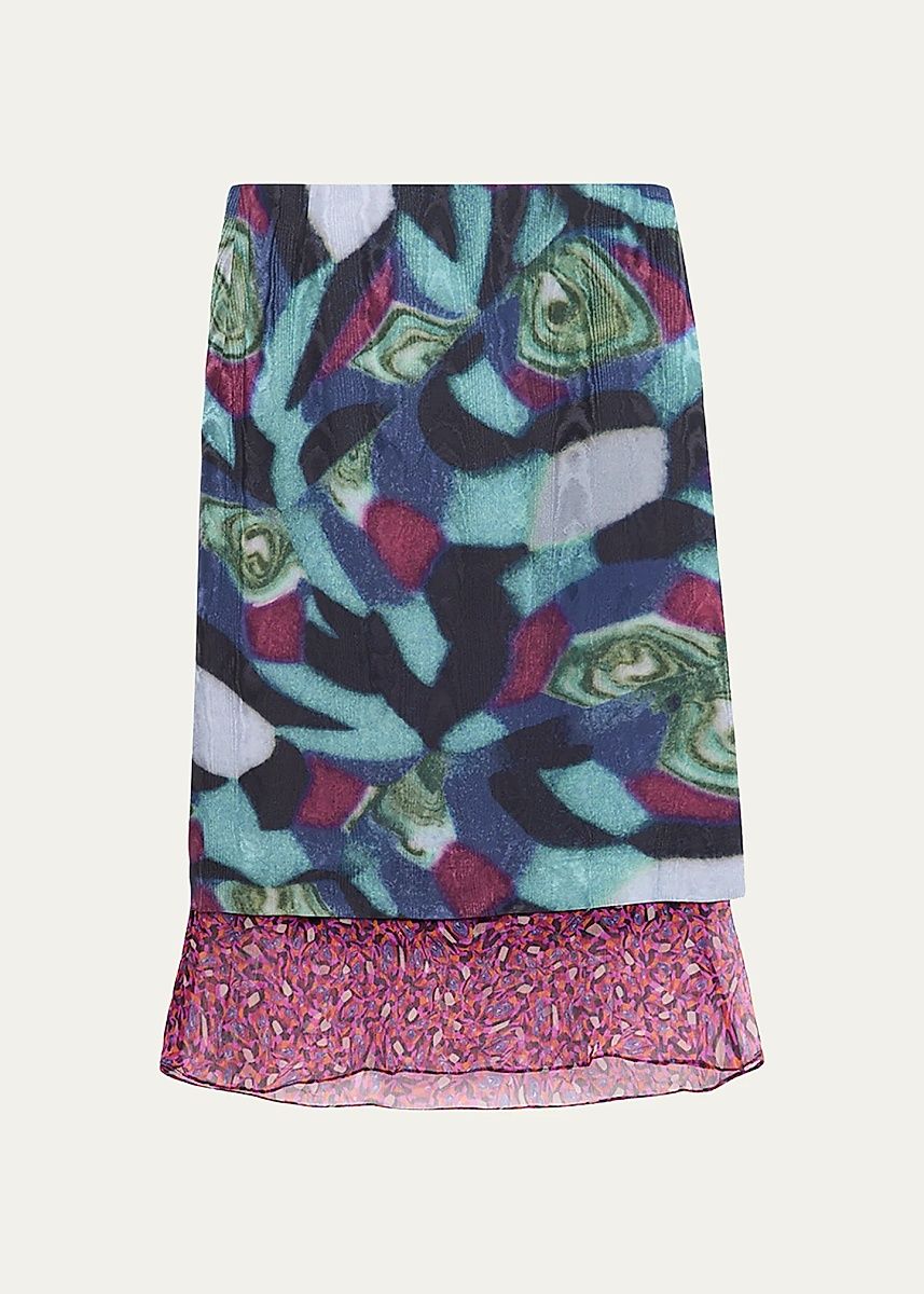 Women's Sorai Silk-Blend Midi Skirt - Petrol - Size 8