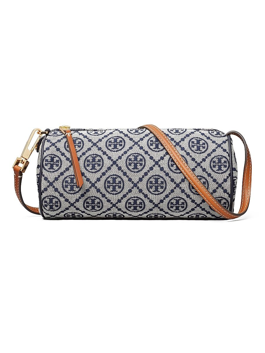 Women's T Monogram Printed Cylinder Bag - Tory Navy