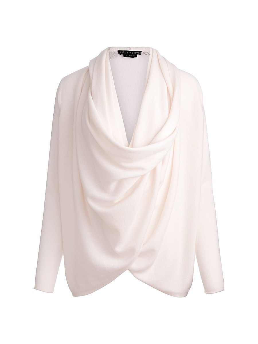 Women's Jules Draped Cashmere Sweater - Ecru - Size XL