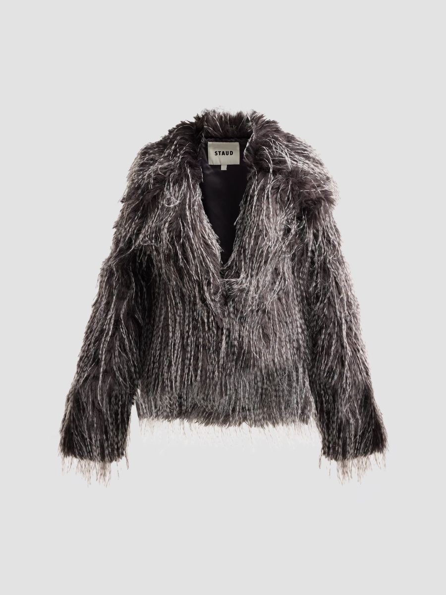 Staud Women's Soprano Faux-Fur Jacket - Porcupine Quill - Size Medium
