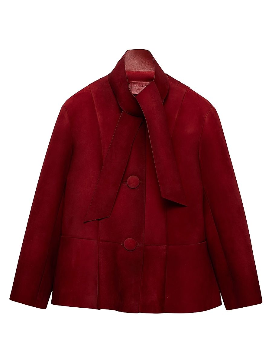 Women's Bonded Suede Jacket - Red - Size 8