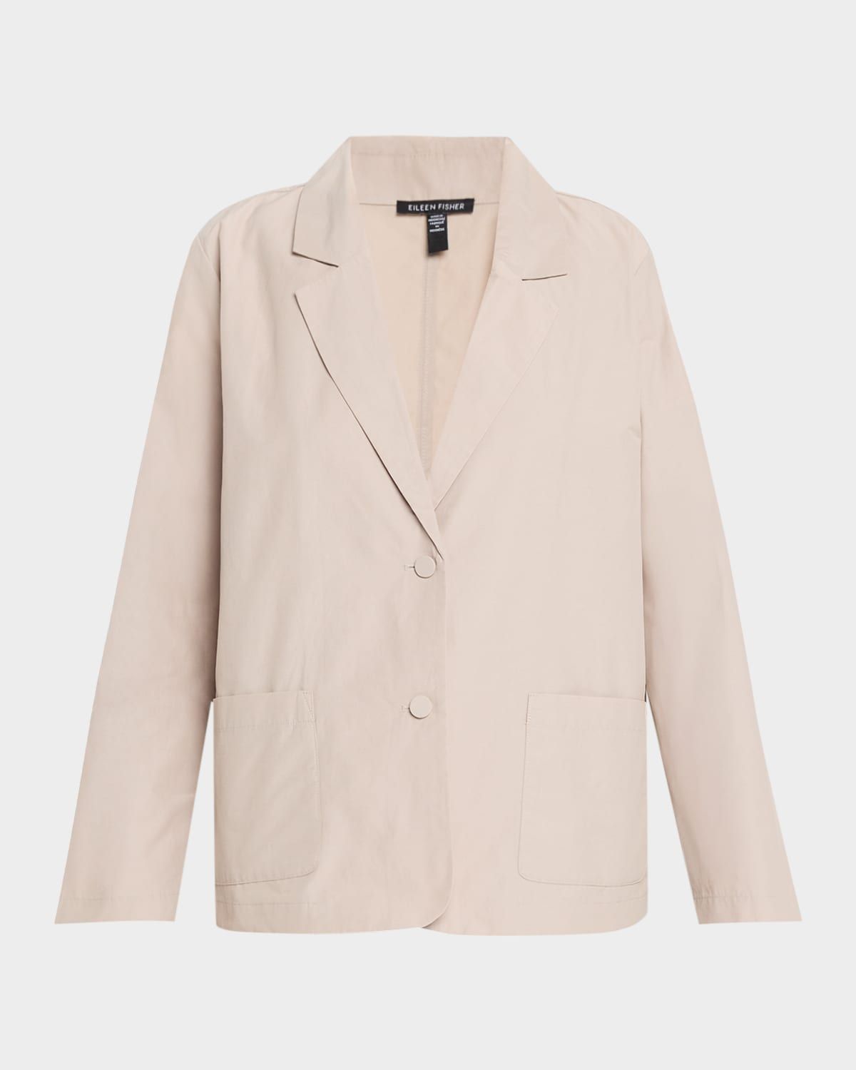 Single-Breasted Cotton Nylon Blazer