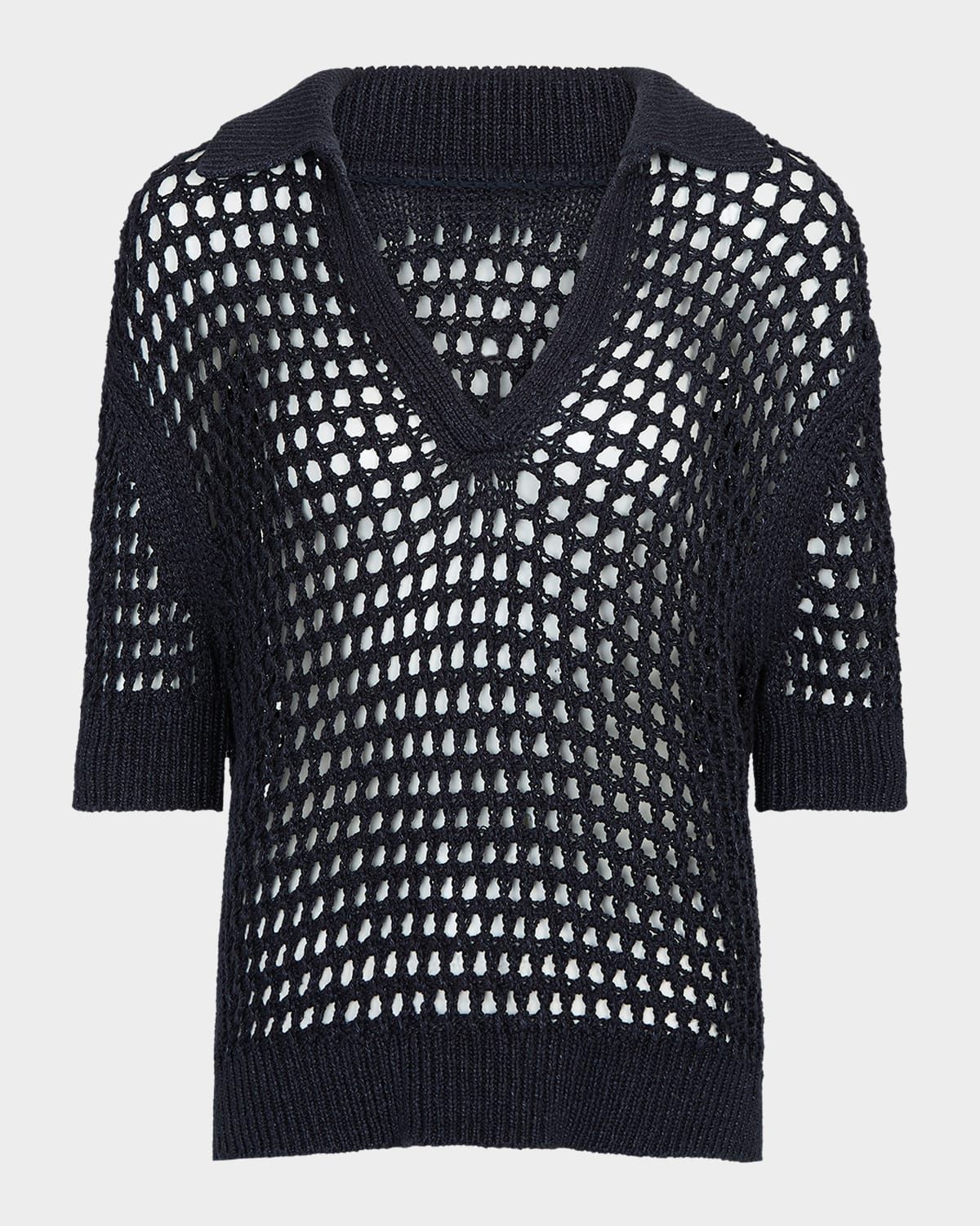 Unspoken Truth Open-Knit Polo