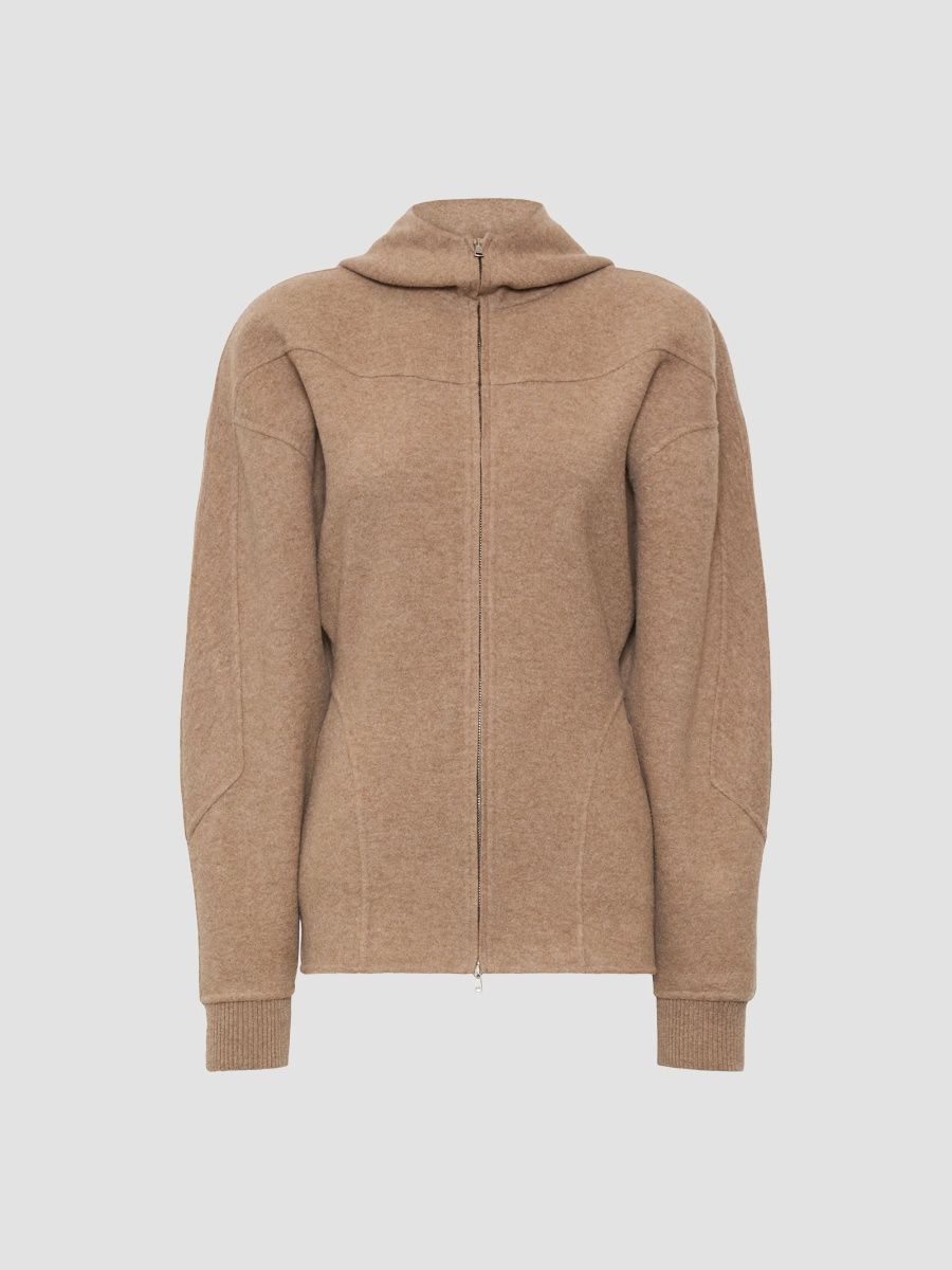 Max Mara Women's Wool and Cashmere Jersey Sweatshirt - Beige - Size 14