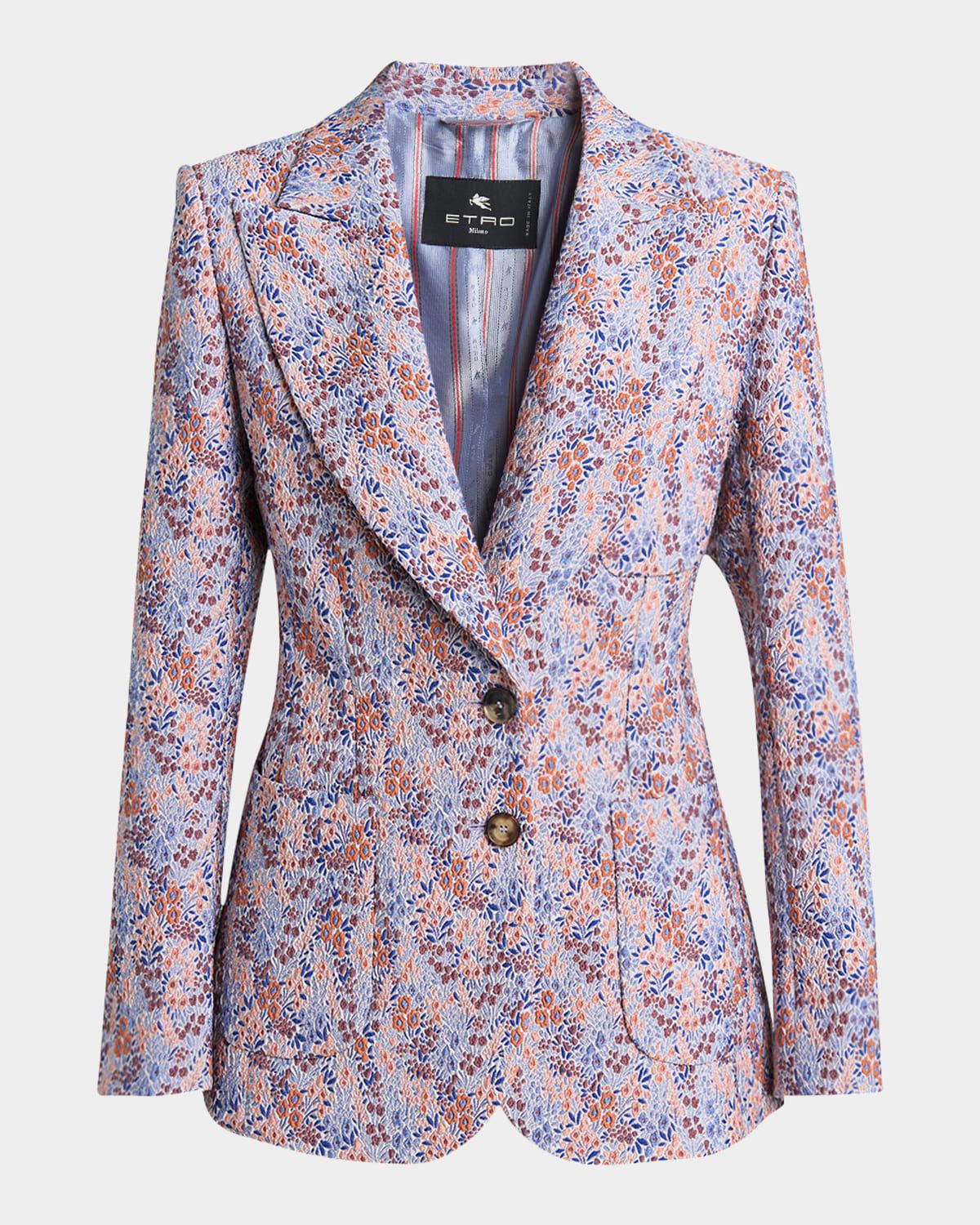 Fiorellino Lace Jacquard Single-Breasted Jacket