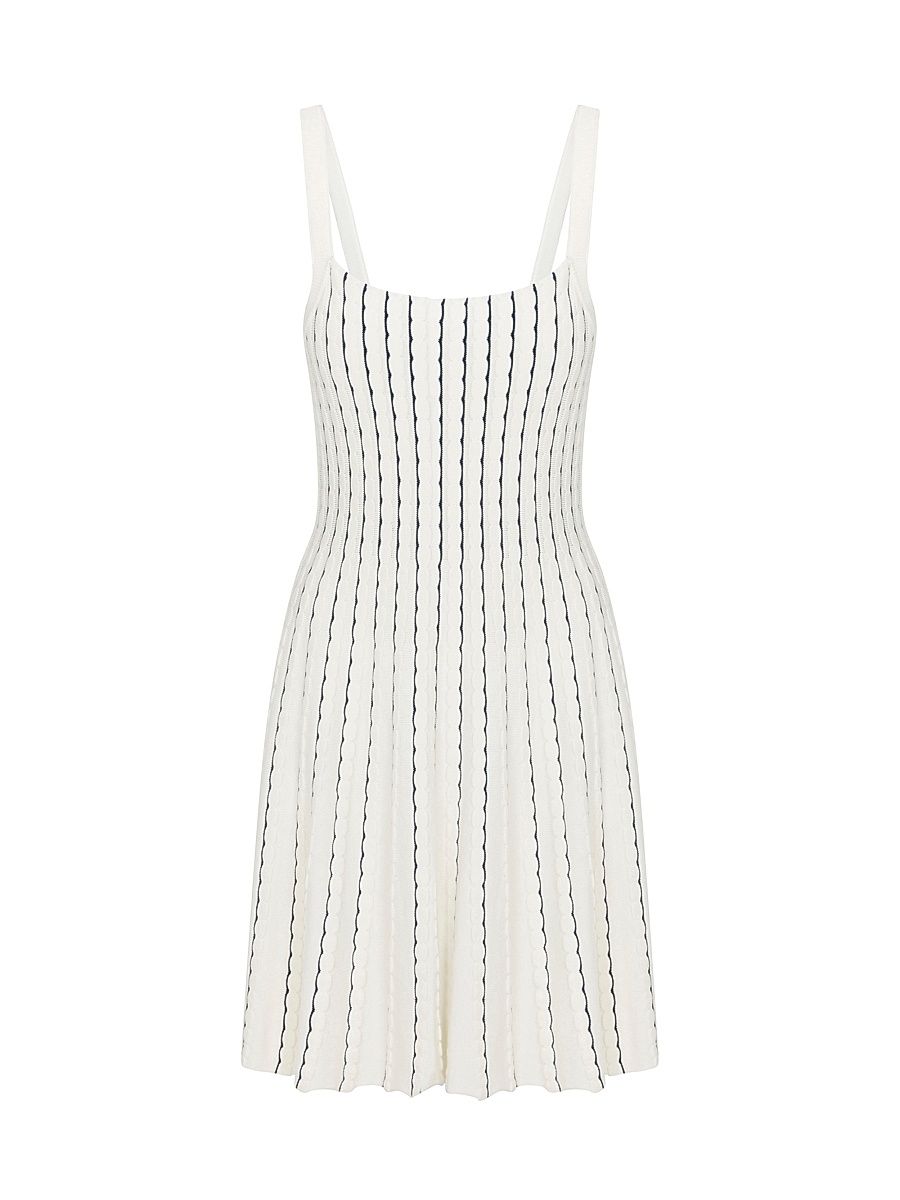 Women's Dorothy Scallop Knit A-Line Minidress - Ivory - Size Medium