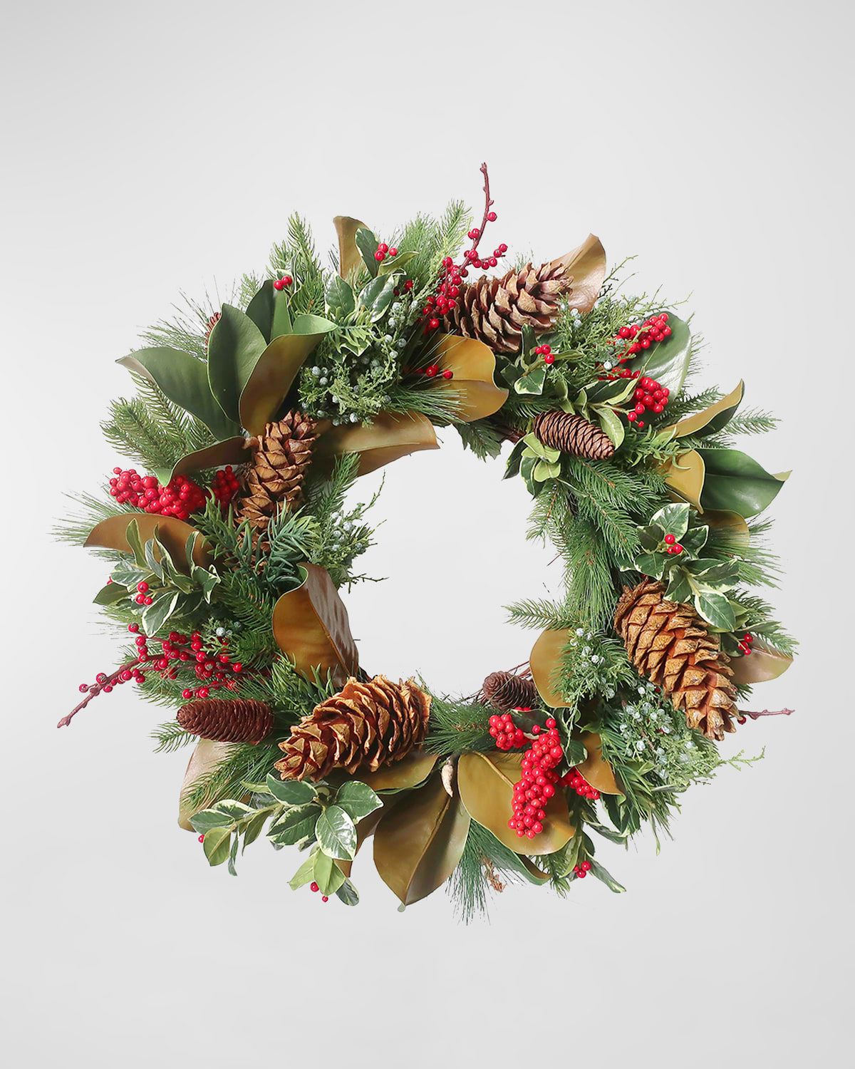 26" Holly Mix Pine Christmas Wreath