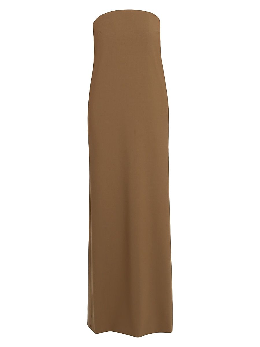 Women's Ayla Wool Strapless Maxi Dress - Olive Green - Size 4