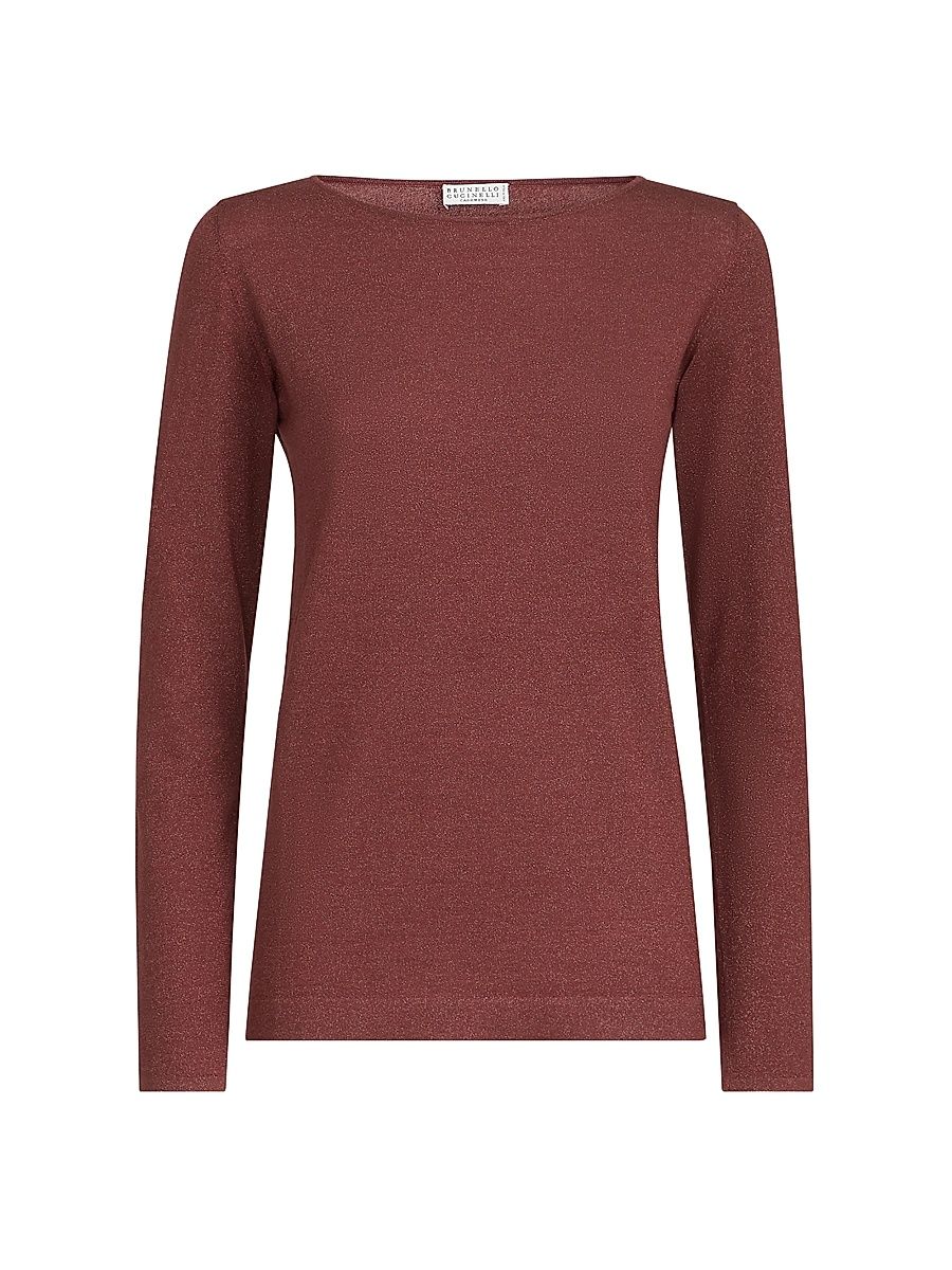 Women's Sparkling Cashmere and Silk Lightweight Sweater - Ruby - Size XXXXL