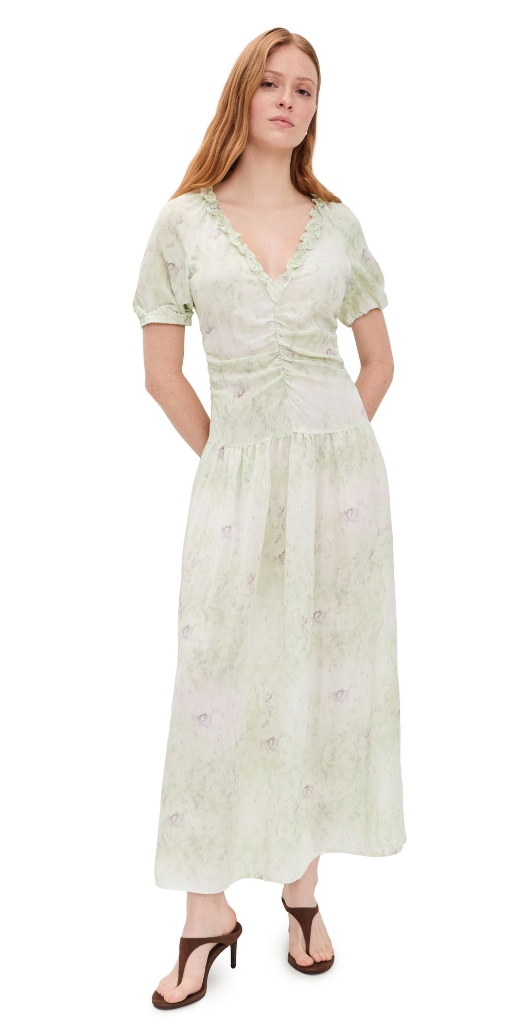 BAUM UND PFERDGARTEN Abelline Dress Distorted Green Flower 36