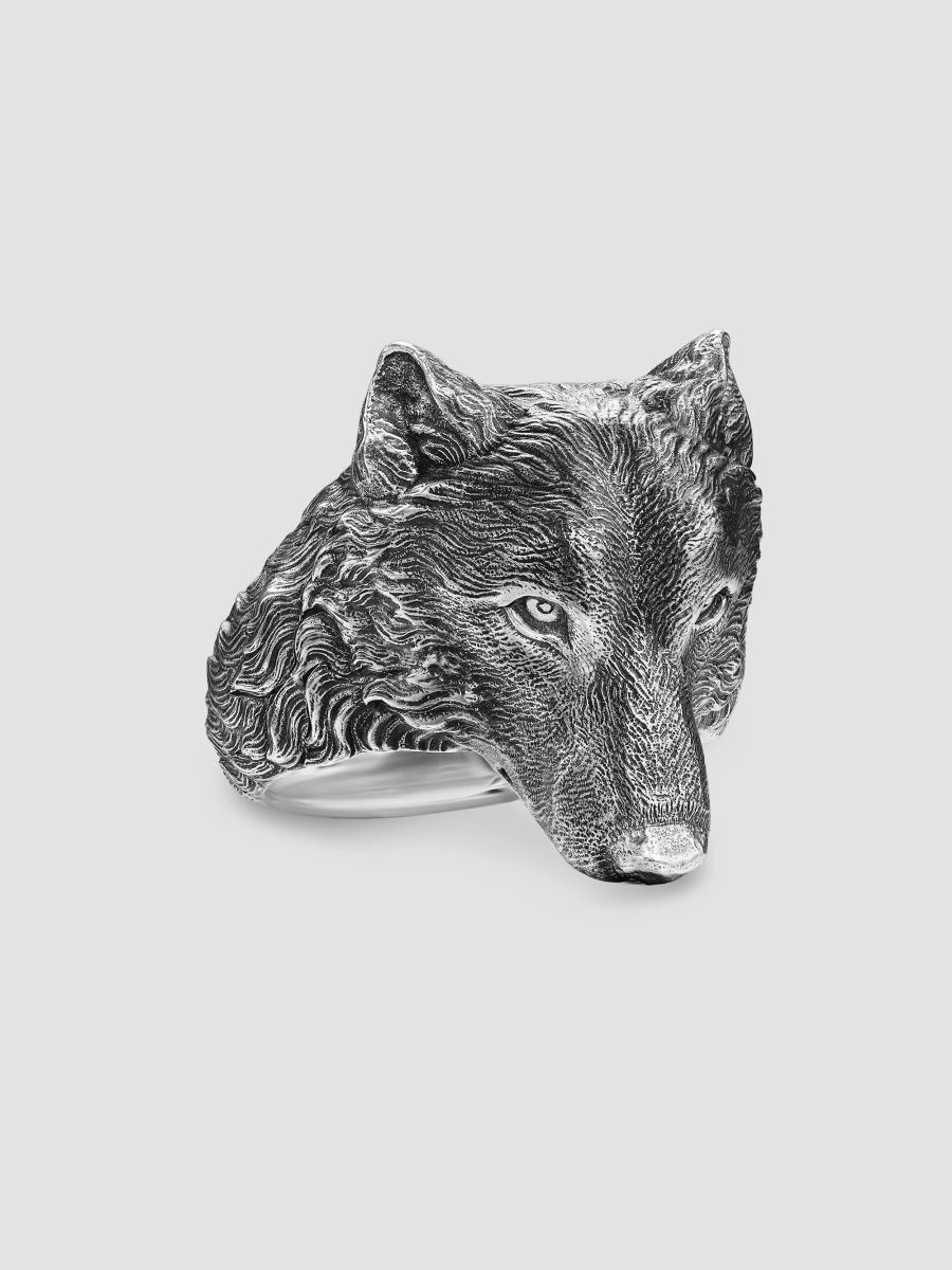 David Yurman Men's Petrvs Wolf Signet Ring in Sterling Silver, 25MM - Silver - Size 12