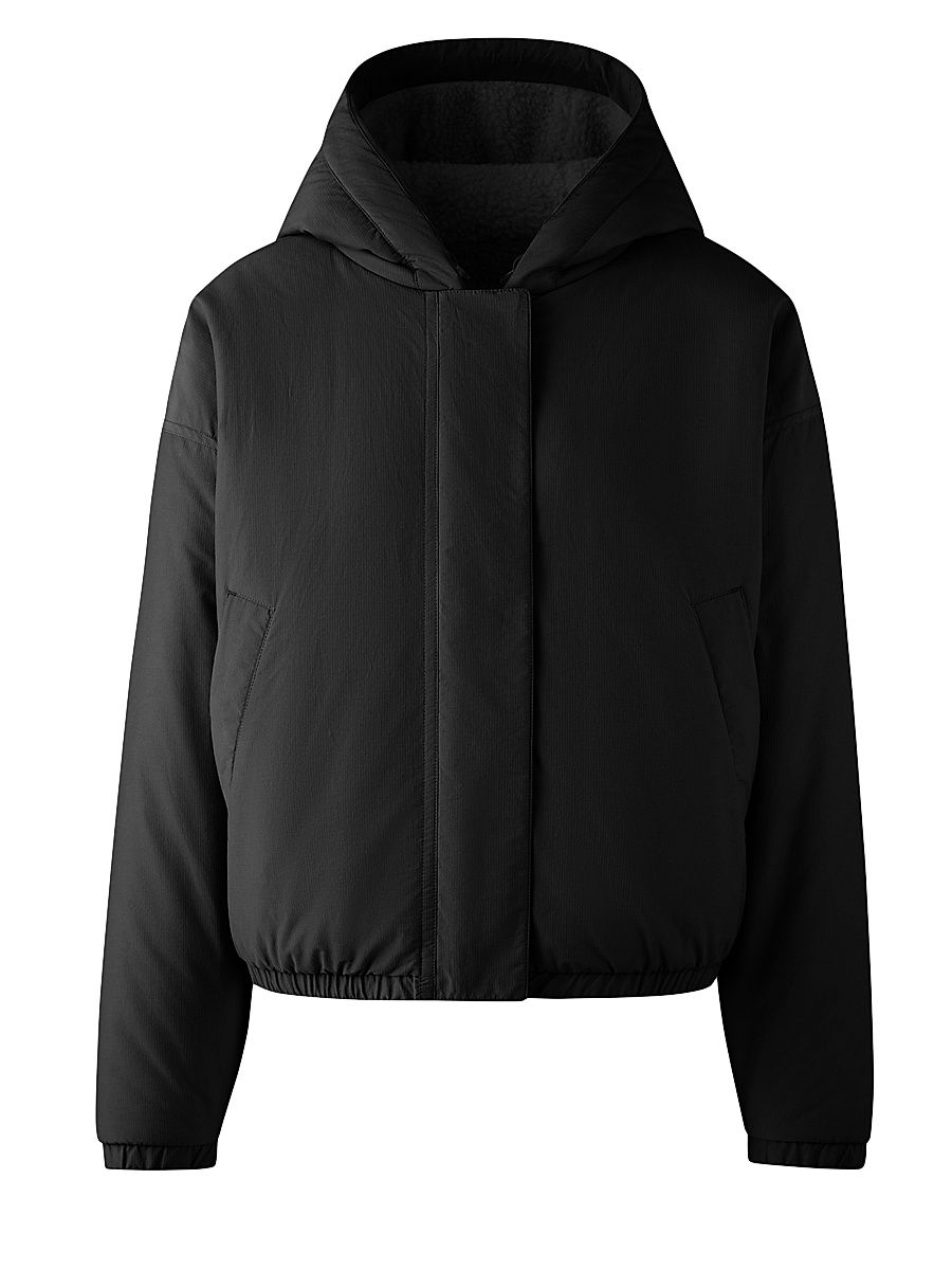 Women's Alberni Reversible Fleece Bomber Jacket - Black Noir - Size XS