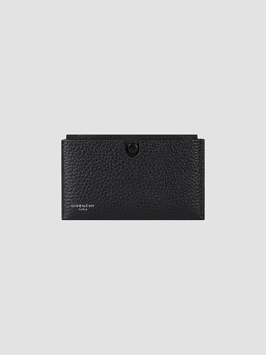 Givenchy Men's Fold Card Holder with Case in Grained Leather - Black