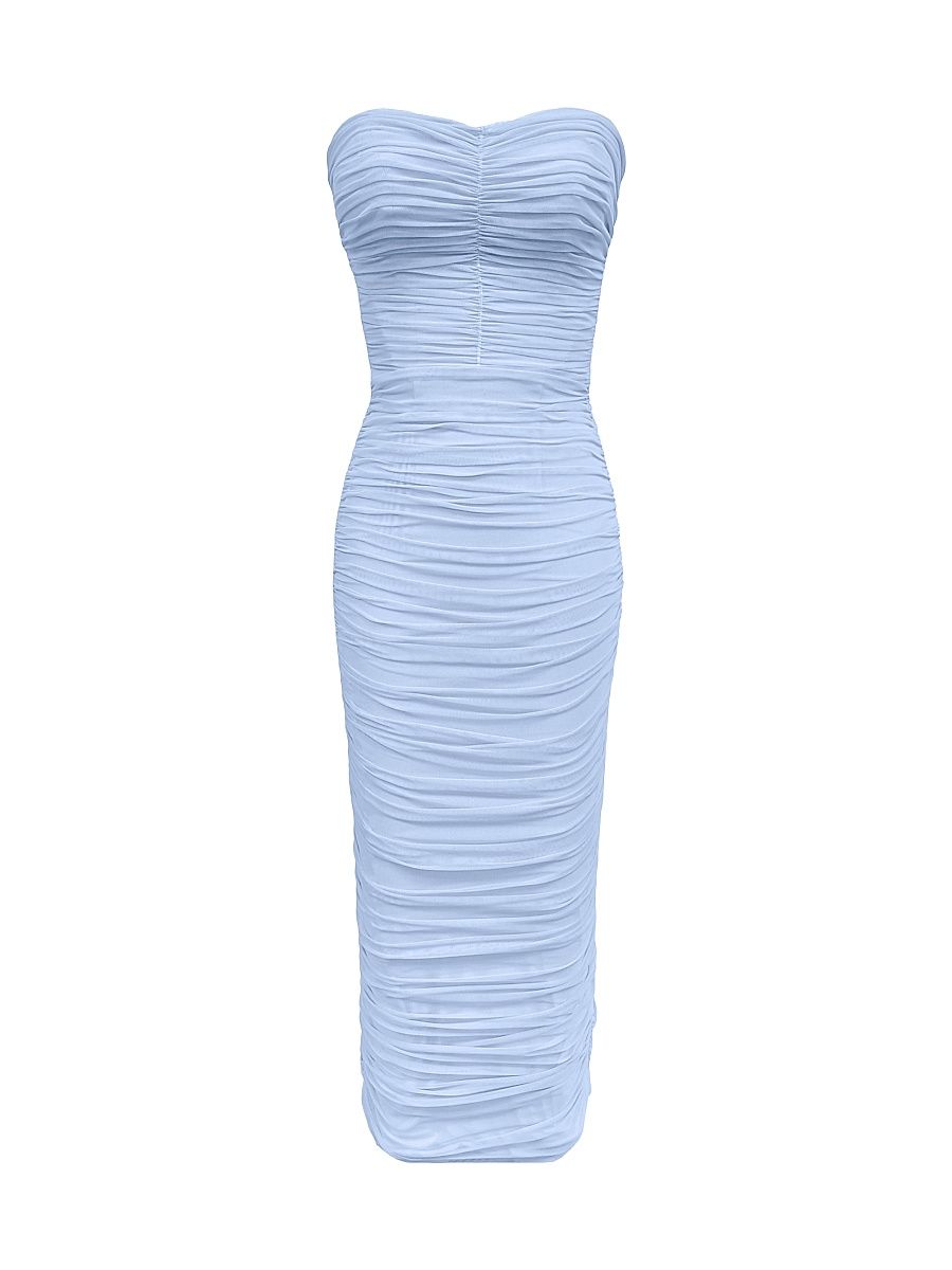 Dress The Population Women's Heather Ruched Midi-Dress - Sky - Size XXL