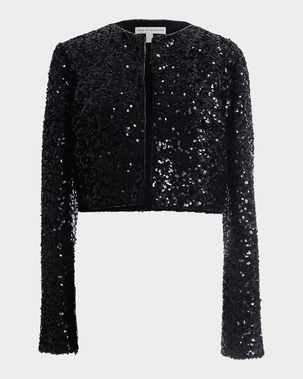 Andra Cropped Sequin Jacket