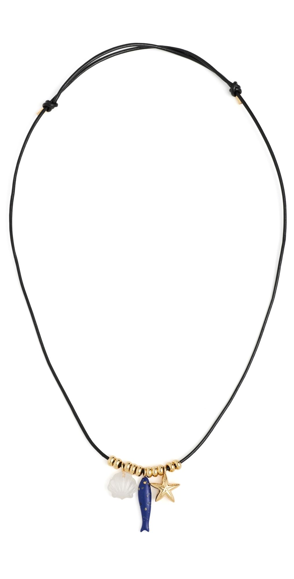 Madewell Sea Creature Leather Necklace Antique Gold One Size