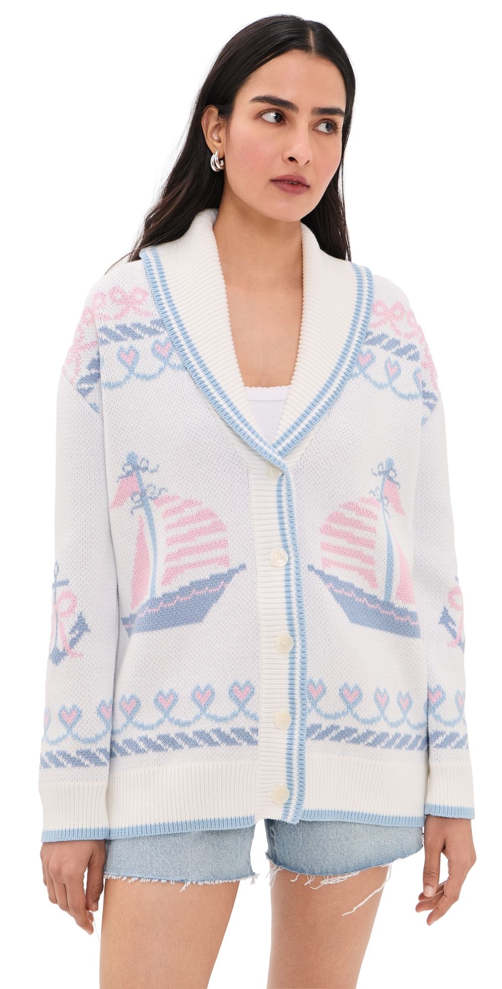 LoveShackFancy Aribella Cardigan SEAGLASS KISS S