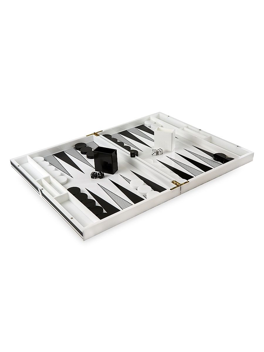 Lucite Backgammon Set - Black White