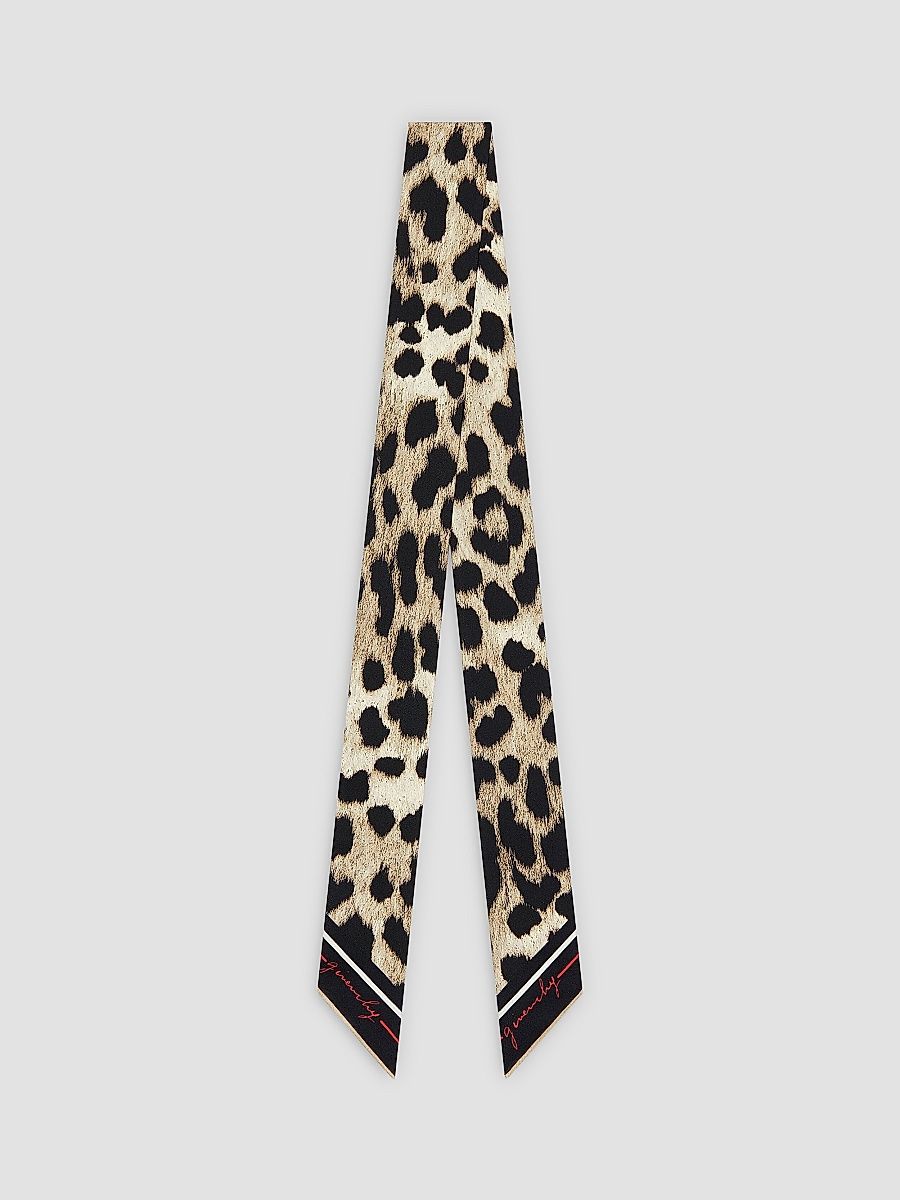 Givenchy Women's Bandeau in Silk with Leopard Print - Brown Black