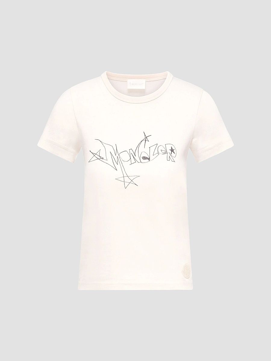 Women's Crew Neck T-Shirt in Cotton - White - Size XL