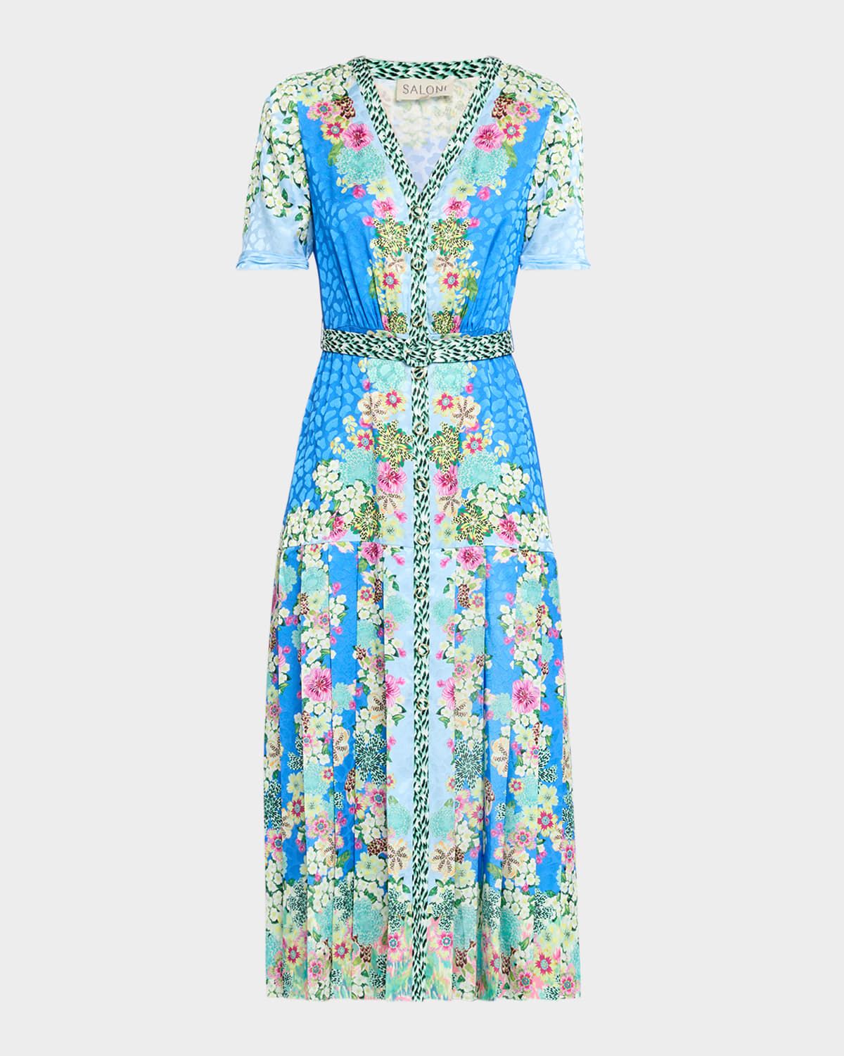 Lea Printed Satin Shirtdress