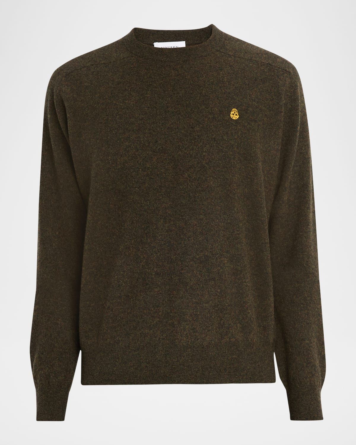 Men & apos;s Embroidered Skull Wool Crewneck Sweater
