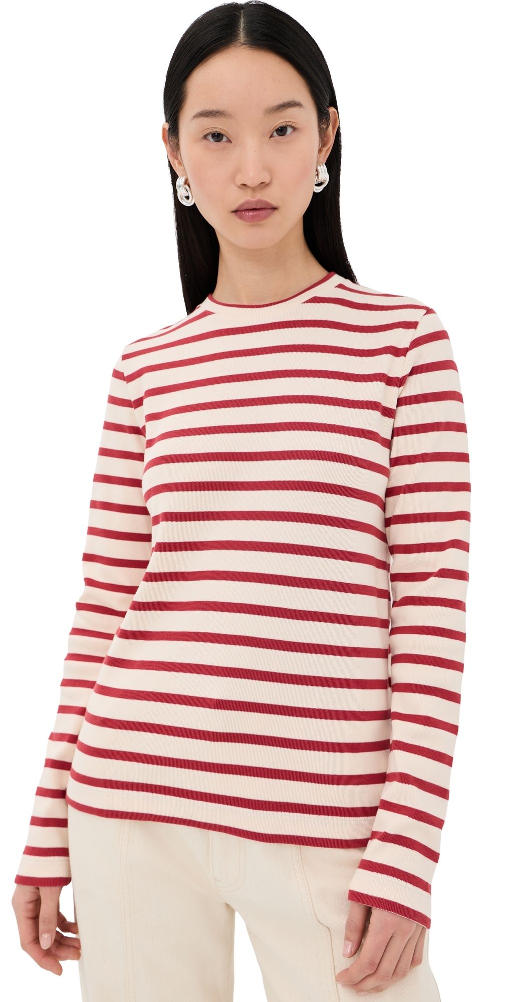 Jil Sander Long Sleeved Top Red Combo L