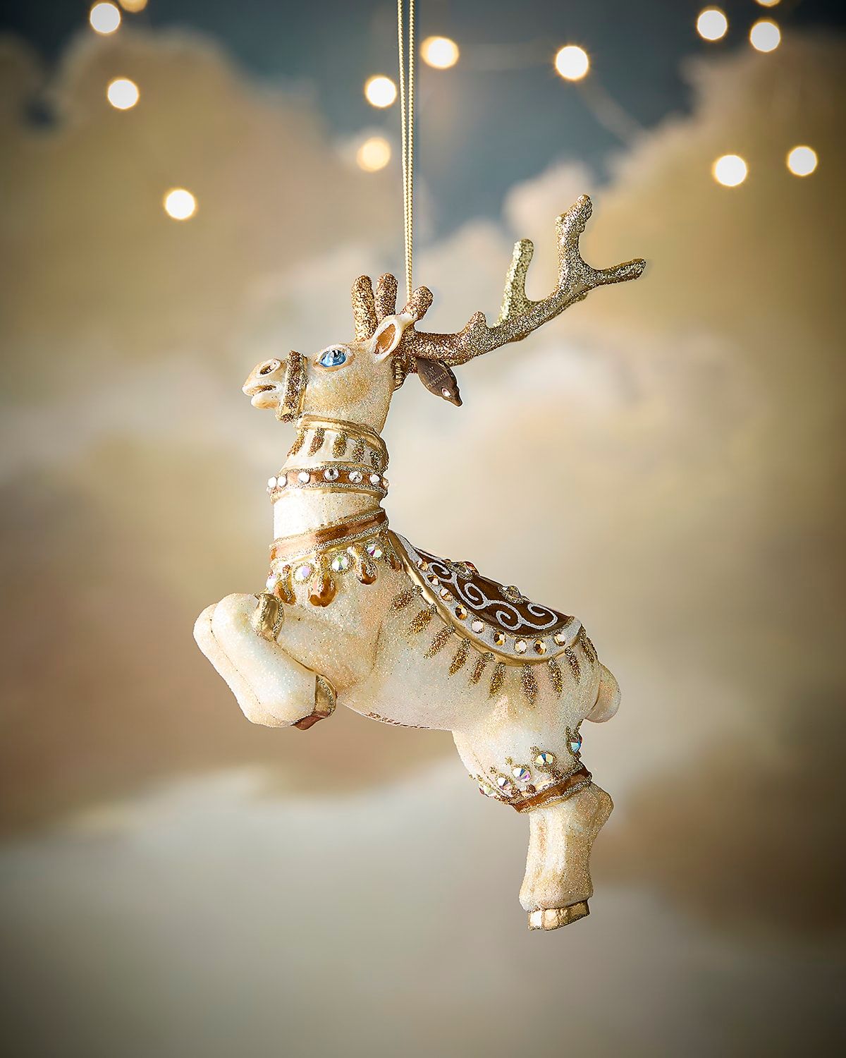 Blitzen Glass Christmas Ornament