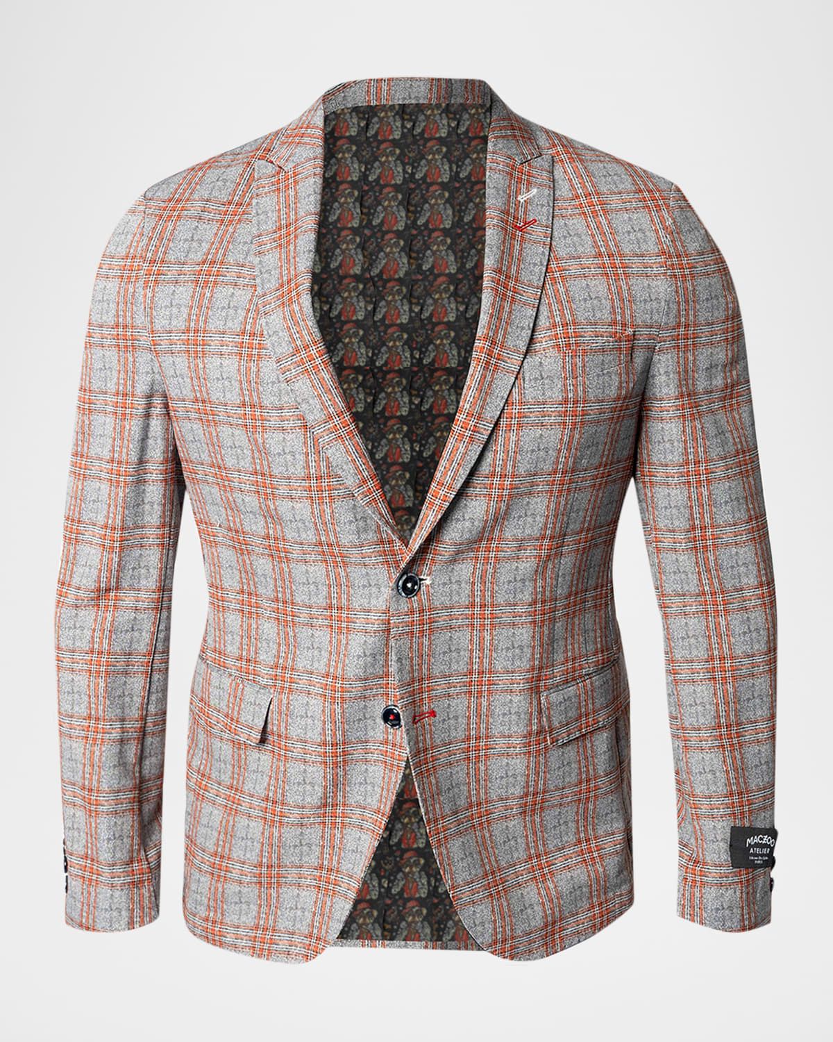 Men & apos;s Descartes Spanish Plaid Unconstructed Blazer