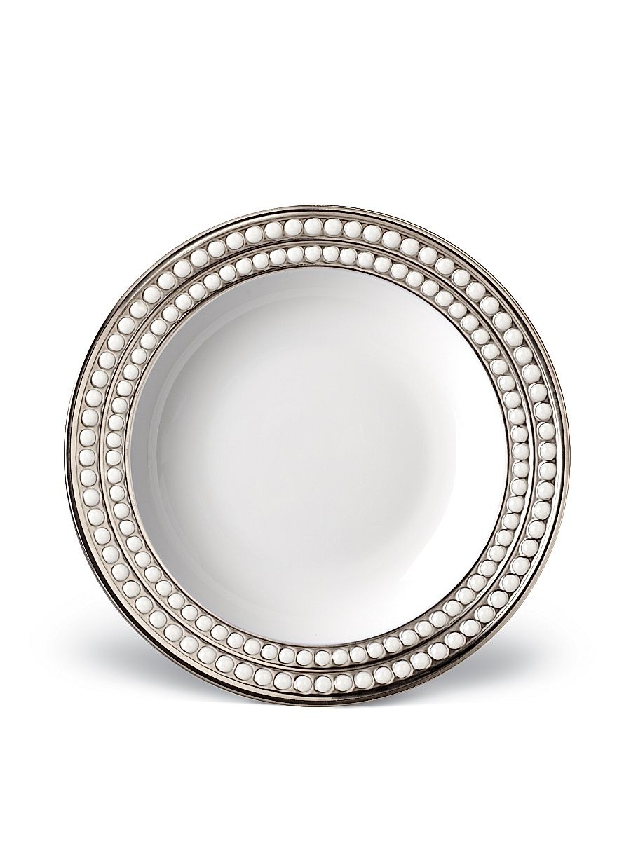 Perlee Porcelain and Platinum Soup Plate
