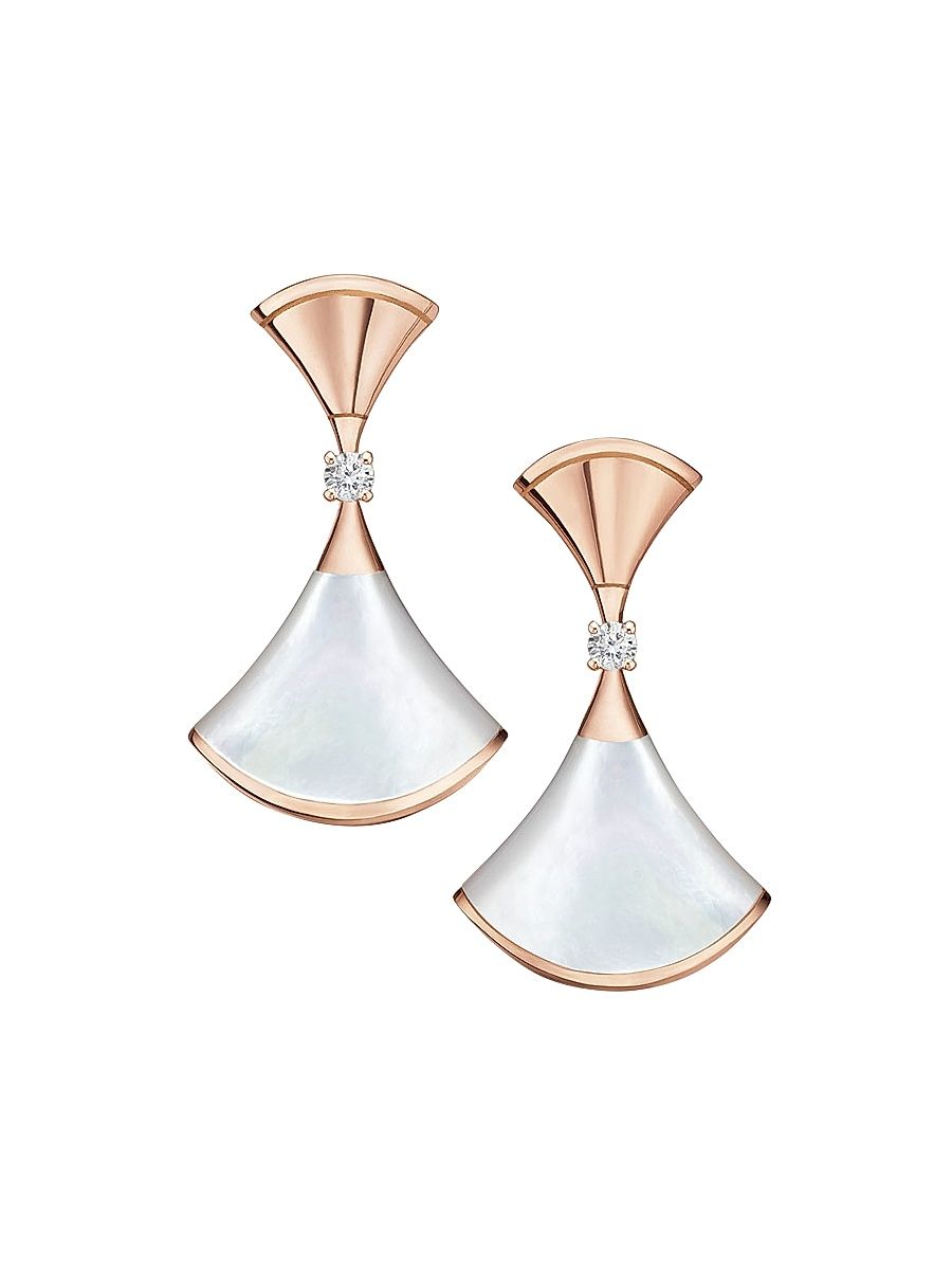 Women's Divas' Dream 18K Rose Gold, Mother-Of-Pearl & Diamond Earrings - Rose Gold