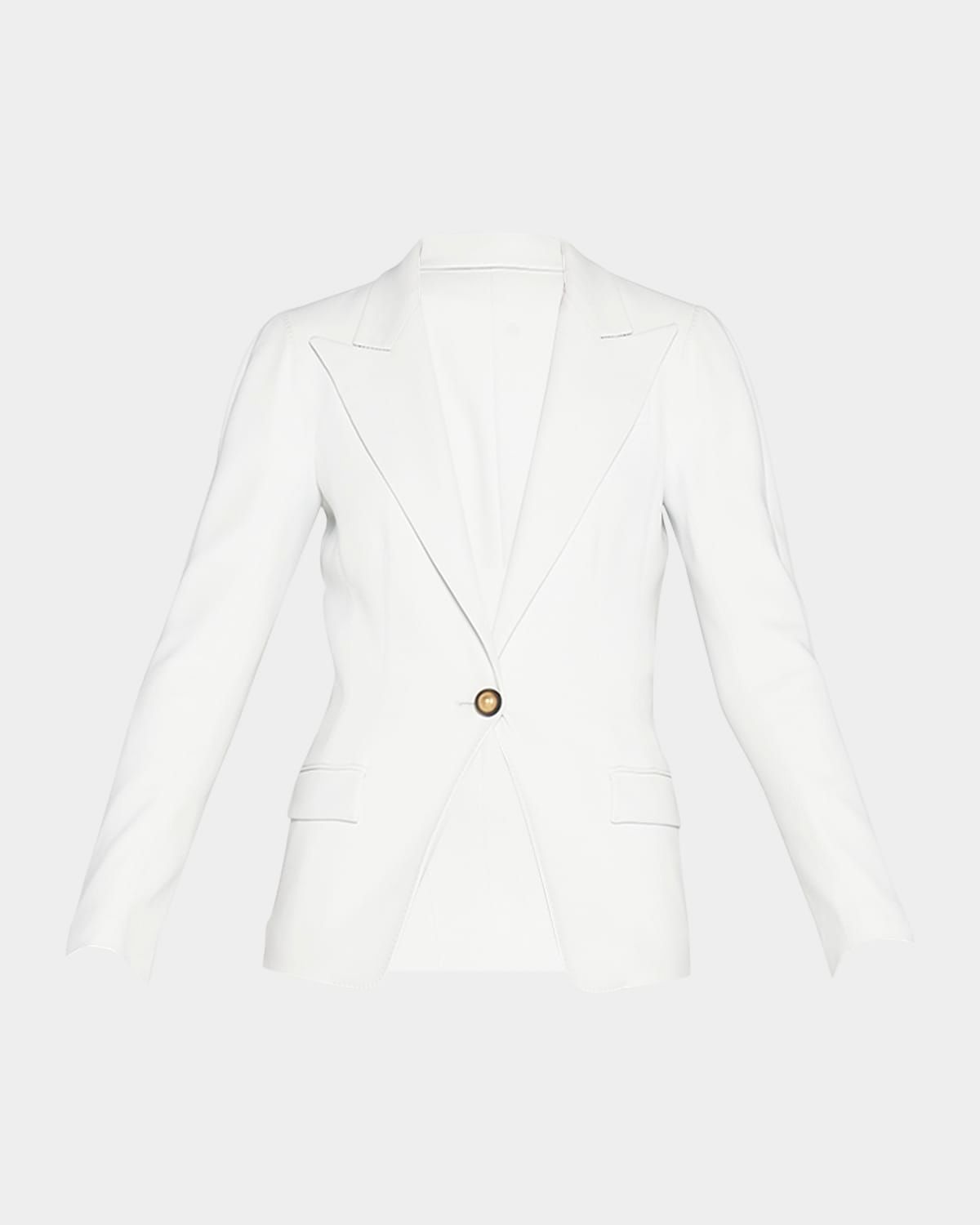 Viscose Cady Single-Breasted Blazer
