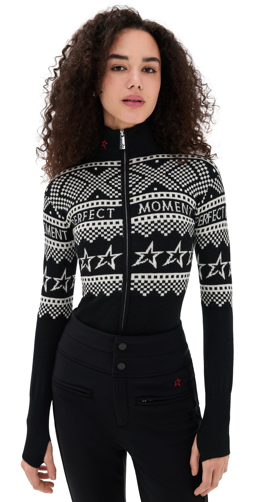 Perfect Moment Holiday Bodysuit Black/White M