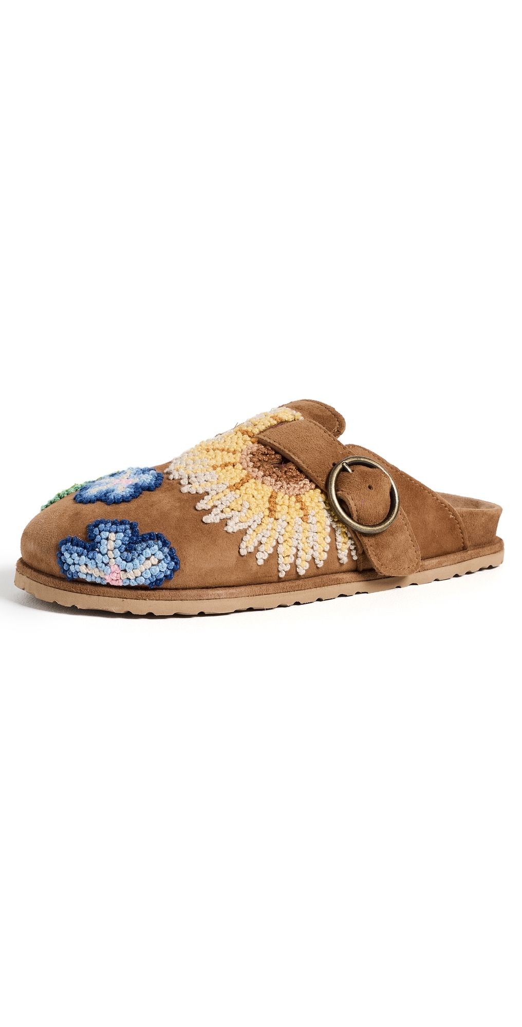 Laidback London Drift French Knot Mules Mustard Suede Multi 35
