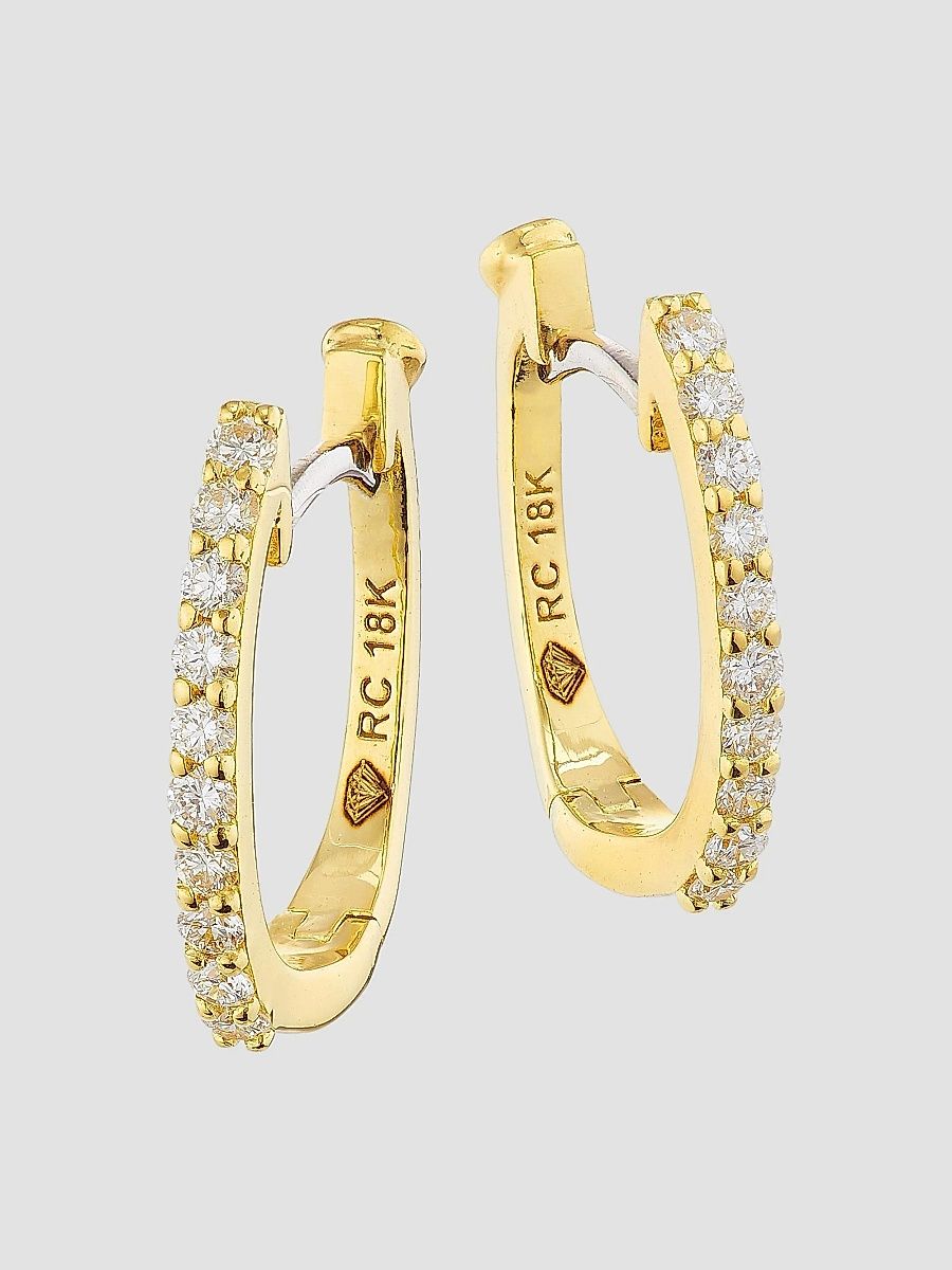 Roberto Coin Women's 18K Yellow Gold & Diamond Pavé Huggie Hoop Earrings - Yellow Gold