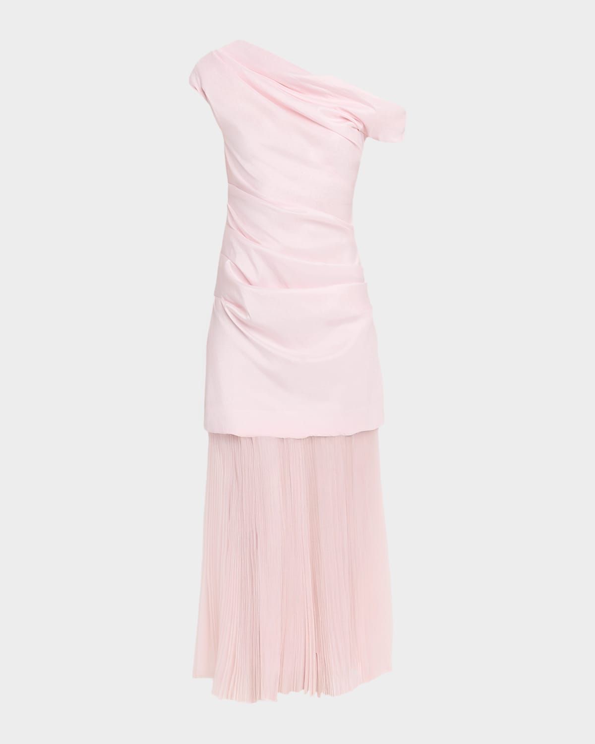 Ammalie Asymmetric Combo One-Shoulder Midi Dress