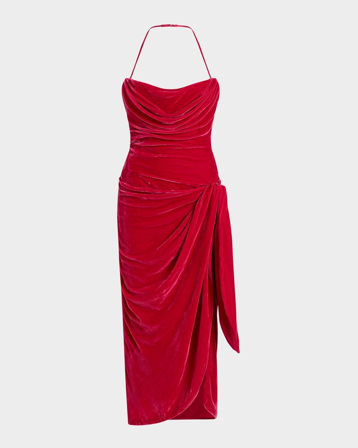 Noah Draped Velvet Dress
