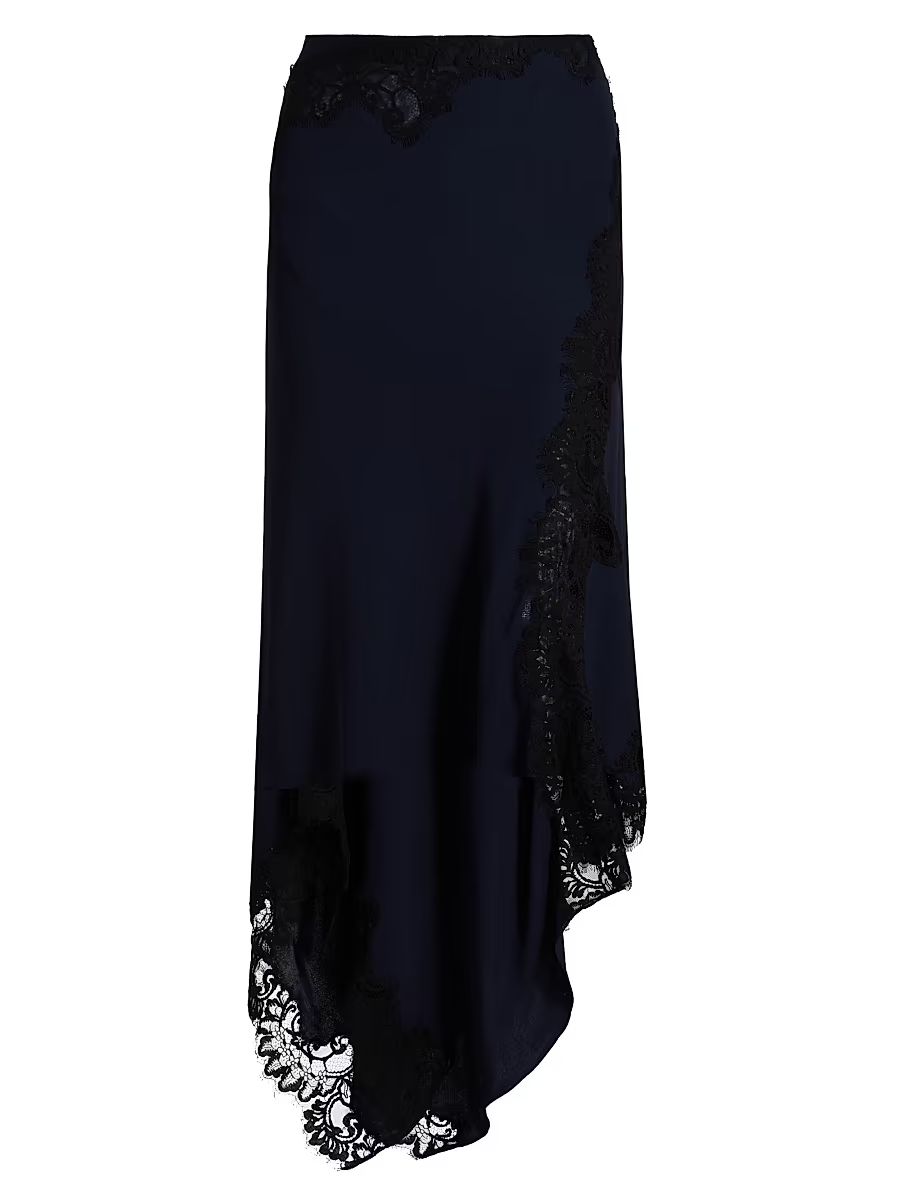 Women's Hartley Asymmetric Midi-Skirt - Navy - Size 16