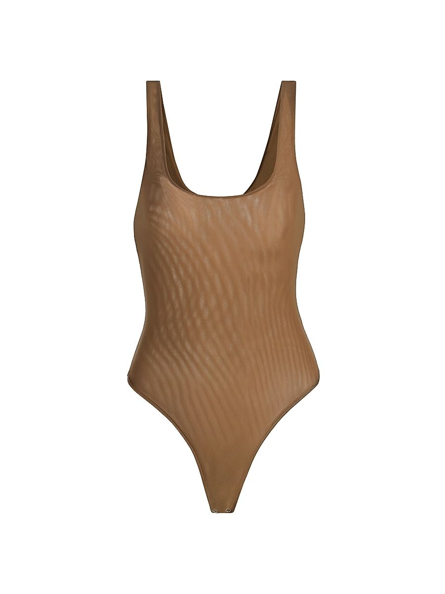 Women's Kalea Scoopneck Tank Bodysuit - Dark Macchiato - Size XL